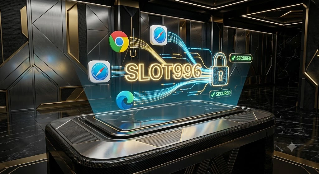 หน้าจอแสดงผลวิธีใช้งาน SLOT996 ผ่าน Browser ต่างๆ พร้อมการตั้งค่าความปลอดภัยบนเบราว์เซอร์ชั้นนำ